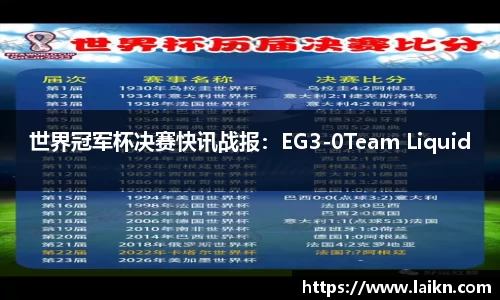 世界冠军杯决赛快讯战报：EG3-0Team Liquid